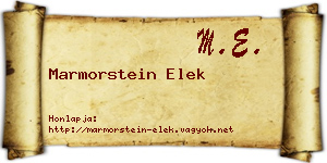 Marmorstein Elek névjegykártya